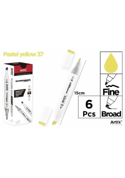 Marker Chromax z 2 końcówk pastel yellow 37 (6szt)
