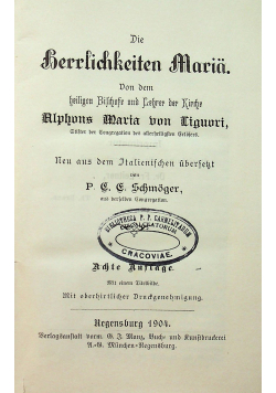 Die herrlichkeiten Maria Achte Auflage 1904 r.