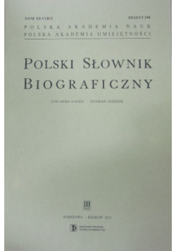 Polski Słownik Biograficzny Zeszyt 198