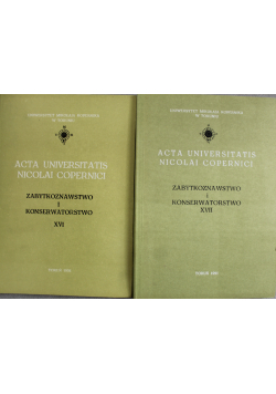 Acta Universitatis Nicolai Copernici 2 tomy