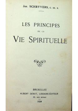 Les principes de la vie spirituelle 1924 r.