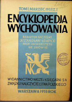 Encyklopedia Wychowania Tom I marzec 1933 r