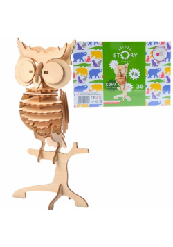 Little Story Drewniane Puzzle Model 3D - Sowa