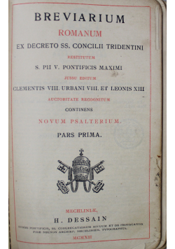 Breviarium Romanum 1912 r