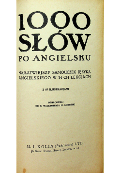 1000 słów po angielsku 1940 r.