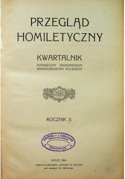 Przegląd Homiletyczny Kwartalnik rocznik II 1924r