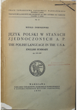 Język polski w Stanach Zjednoczonych A P 1938 r