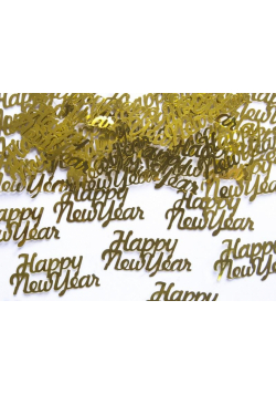 Konfetti Happy New Year złoty 4x2cm 3g