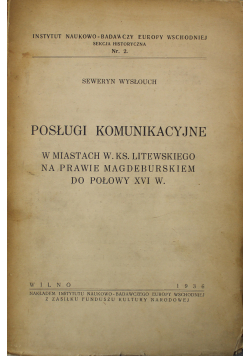 Posługi komunikacyjne 1936 r.