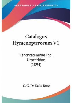 Catalogus Hymenopterorum V1