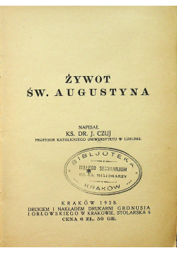 Żywot św Augustyna 1928 r.