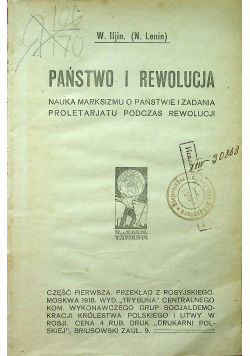 Państwo i rewolucja 1918 r.