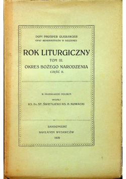 Rok liturgiczny Tom III 1929 r