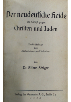 Der neudeutsche heide im Kampf gegen Christen und Juden 1924 r.
