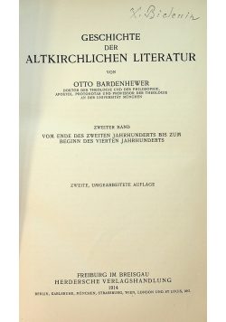 Geschichte der Altkirchlichem Literatur Tom II 1914r