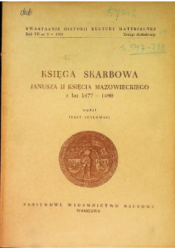 Księga skarbowa Janusza II księcia mazowieckiego z lat 1477 - 1490
