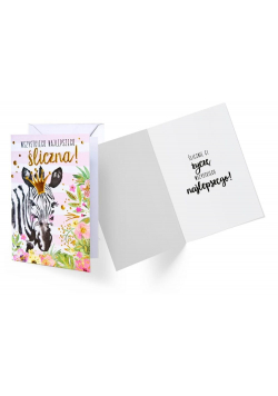 Karnet B6 GS-003 Wszystkiego najlepszego, zebra