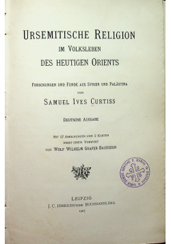 Ursemitische religion im volksleben des heutigen orients 1903r