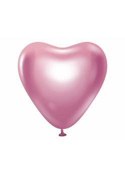 Balony B&C platynowe j. różowe serca 30.5cm 6szt