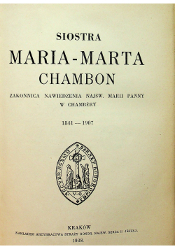 Zakonnica nawiedzenia najśw Marii Panny w Chambery 1841 1907 r