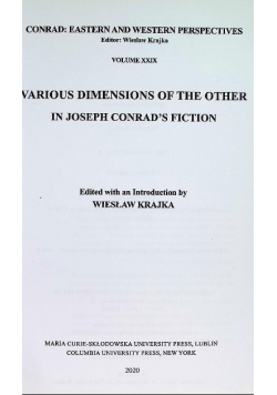 Various Dimensions of the Other in Joseph Conrad’s Fiction
