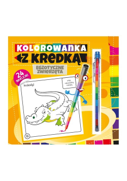 Kolorowanka z kredką Egzotyczne zwierzęta
