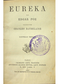 Eureka par Edgar Poe 1887r.