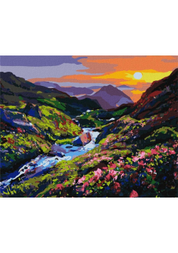 Malowanie po numerach - Świtanie w górach 40x50cm