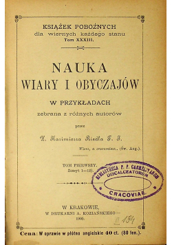 Nauka wiary i obyczajów w przykładach Tom I 1905 r