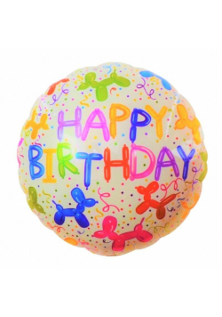 Balon foliowy okragły 46cm Pieski