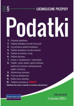Podatki - ujednolicone przepisy - 3.01.2025