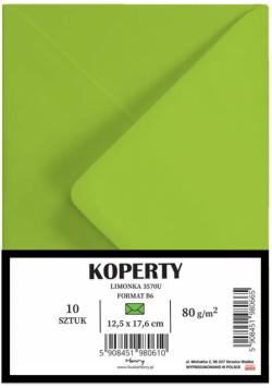 Koperty B6 limonka 10szt