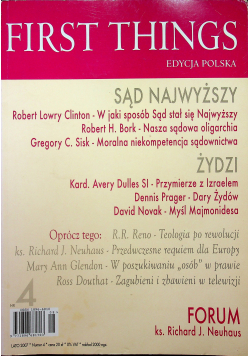 First Things edycja polska nr 4 Sąd Nawyższy Żydzi