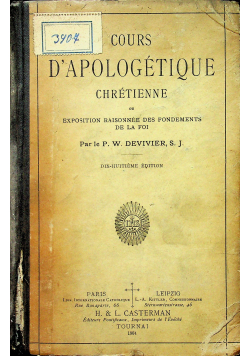 Cours D' Apologetique Chretienne 1904 r