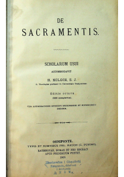 De sacramentis 1909 r