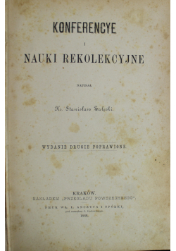 Konferencye i nauki rekolekcyjne 1888 r