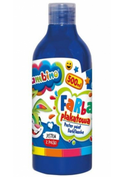Farba plakatowa niebieska 500ml BAMBINO