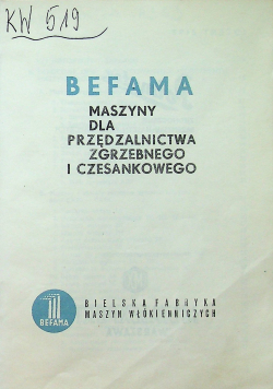 Befama maszyny dla przędzalnictwa zgrzebnego