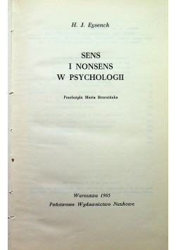 Sens i nonsens w psychologii