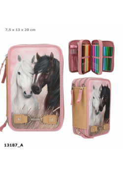 Piórnik 3 komorowy z wyposażeniem Miss Melody Dusty Rose 13187A