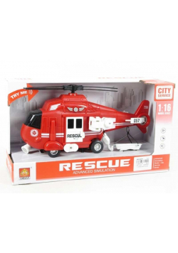 Helikopter ze światłem i dźwiękiem strażacki 30 cm
