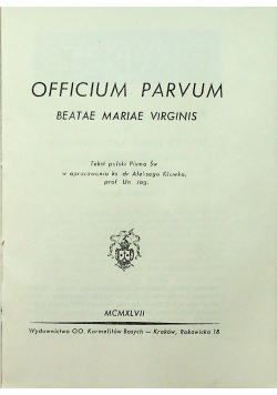 Officium Parvum Beatae Mariae Virginis 1947 r.