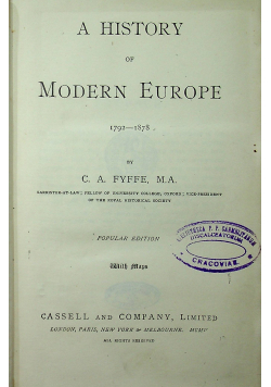 A History of Modern Europe 1792 - 1879 1905 r