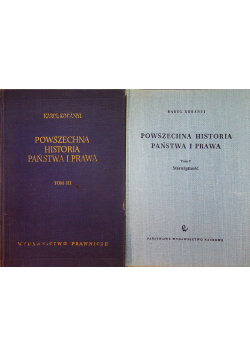Powszechna historia państwa i prawa 2 tomy