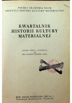 Kwartalnik Historii Kultury Materialnej Nr 1 do 4