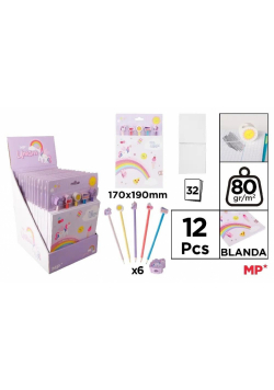 Notes z kredkami i gumkami Unicorn