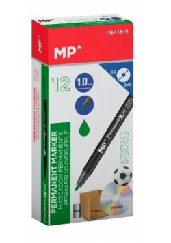 Marker permanentny 1,0mm do CD/DVD zielony (12szt)