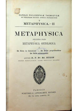 Metaphysica 1907r