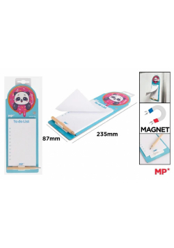 Notes magnetyczny na lodówkę z ołówkiem - Panda