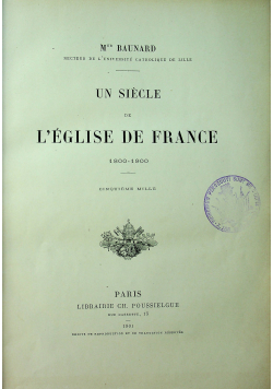 Un siecle de L Eglise de France 1901 r